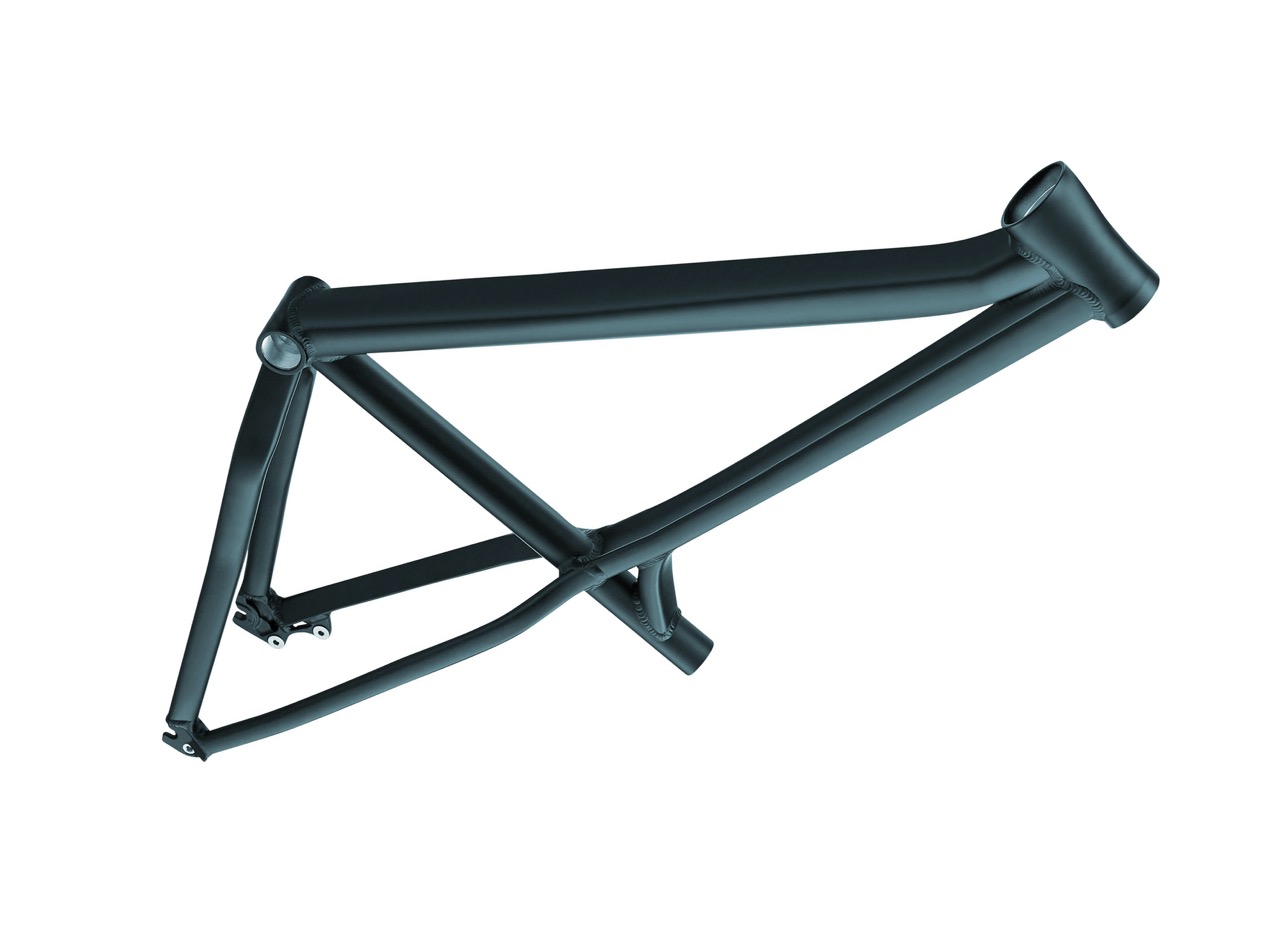 Green bicycle frame floating